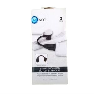 NIB Onn 3-pack 2-port grounded outlet extenders
